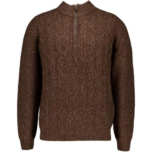 Half zip kabeltrui Fynch Hatton grijs bruin