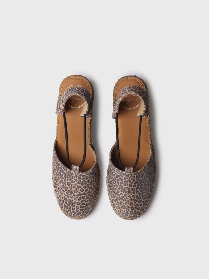 Espadrille met sleehak en dierenprint | TELMA-LE