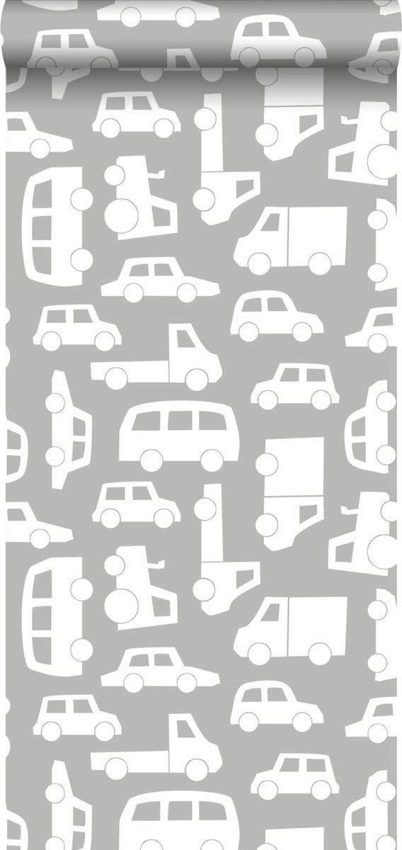 ESTAhome behang auto's warm grijs - 53 cm x 10.05 m - 139047