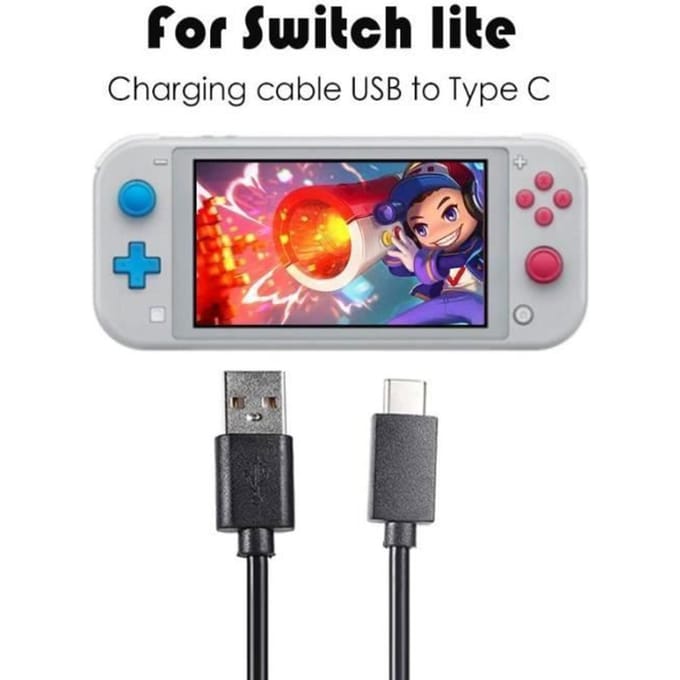 1M Câble de chargeur USB Alimentation Ligne de données Ligne pour Nintendo Switch/Switch Lite Console de jeux Type C Charge Rapide F