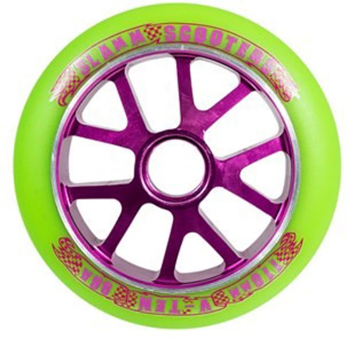 Slamm V10 Aluminium core Wiel Groen Paars 110mm