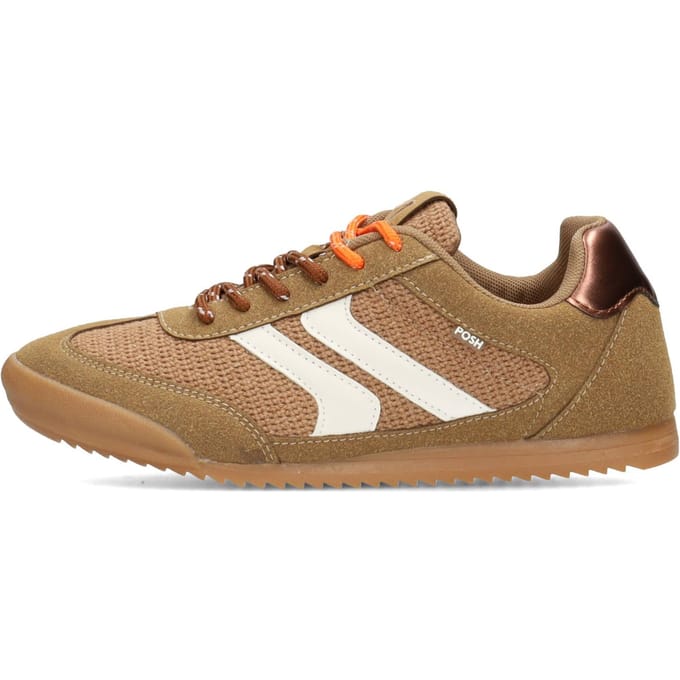POSH by Poelman SKYE Dames Sneakers - Middel Bruin