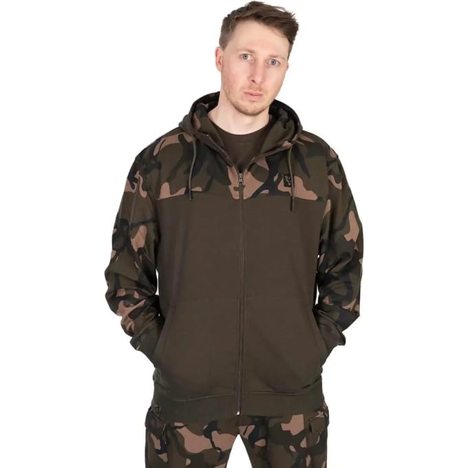 Fox LW Khaki / Camo Split Zip Hoody Medium