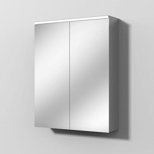 Sanipa Reflection aluminum mirror cabinet ARND 60 with LED light panel AU3706L