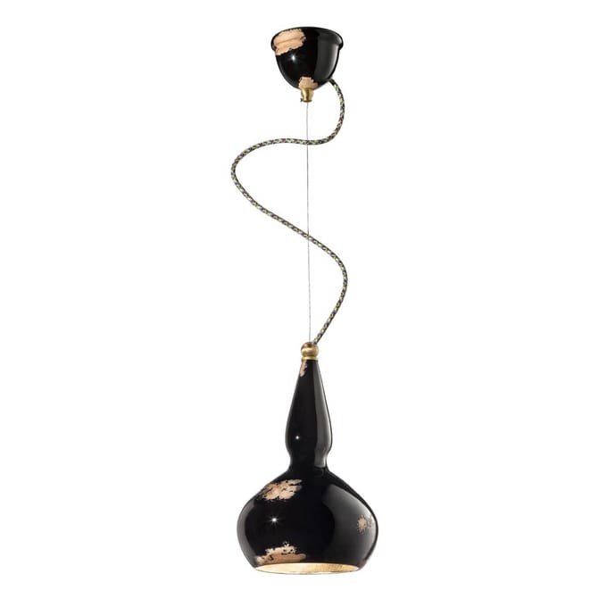 Ferroluce Hanglamp GINEVRA in zwart
