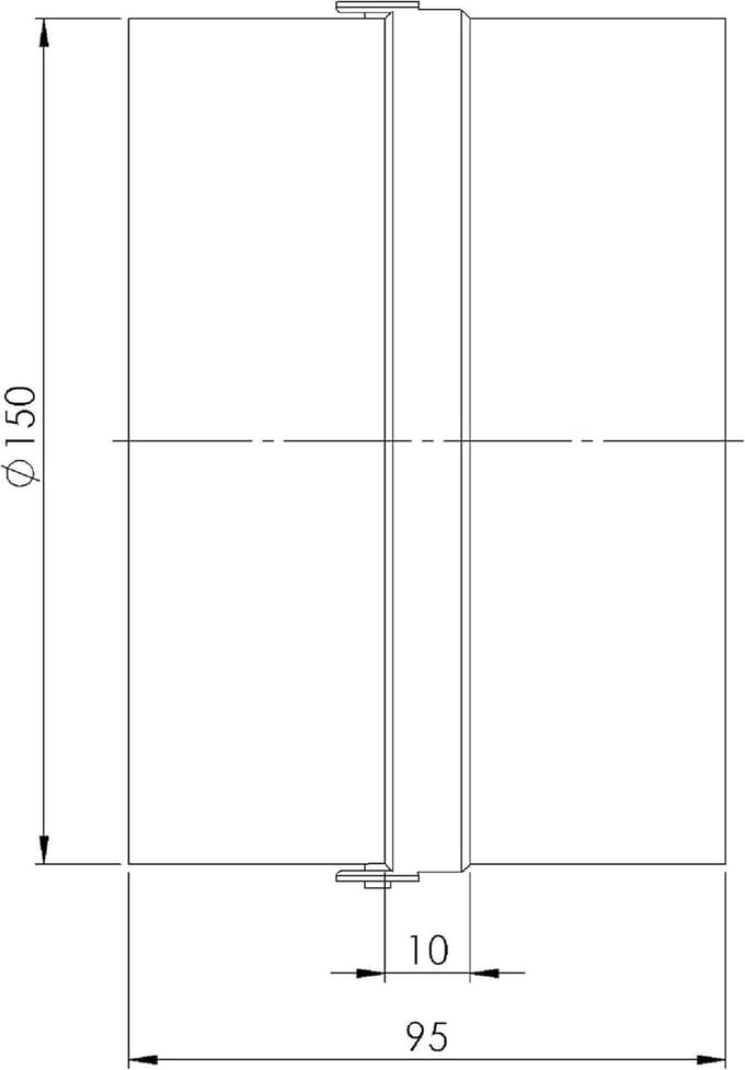 Ventilatiekoppeling met Terugslagklep voor Kanalen van 150 mm