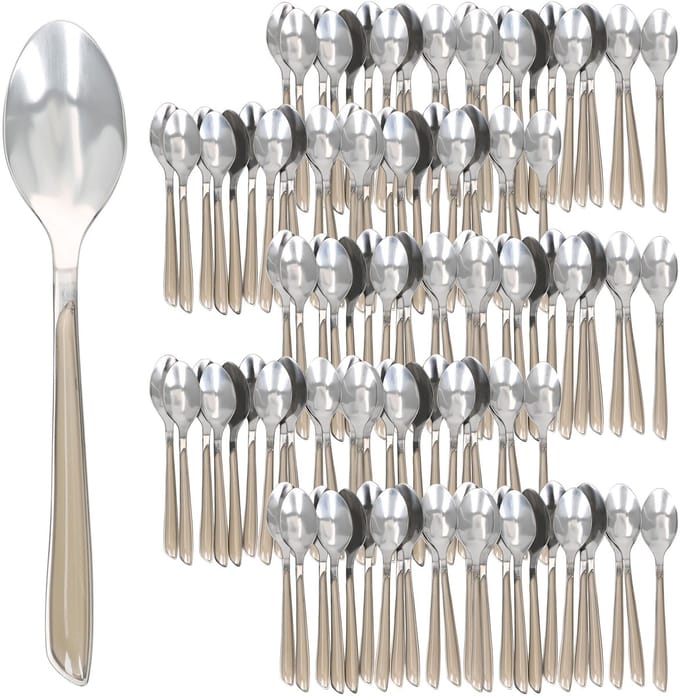 Set van 120 BEAUTY besteklepels taupe - 805543