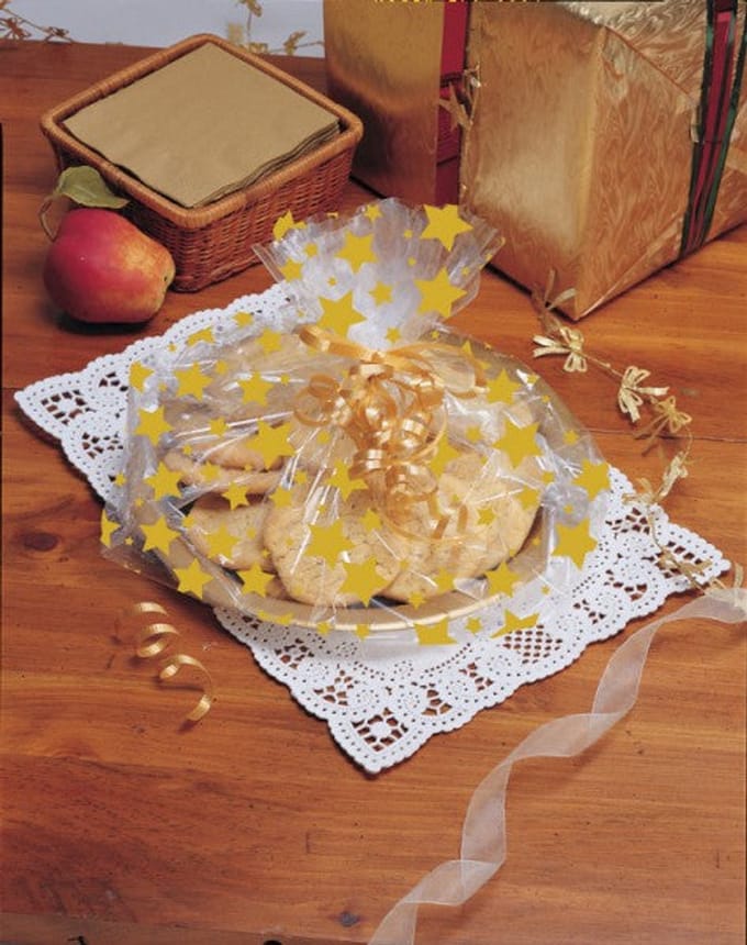 6 cellofaan koekjesvormpjes (stervormig)