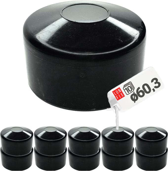 LUN FIX - Buiskap - 2" / 60.3 mm - Round - 10-piece set - zwart