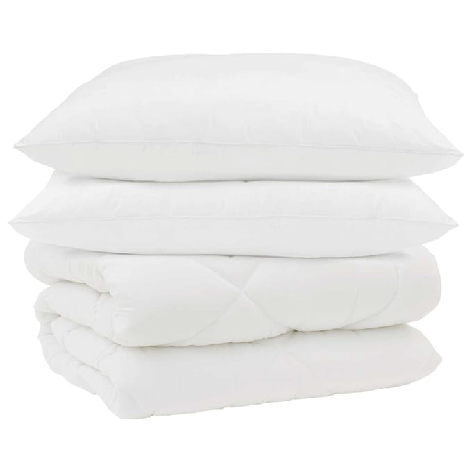 vidaXL - Winter - Duvet - met - kussen - 3 - st - Wit - Microvezel