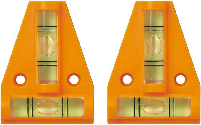 ProPlus Mini driehoek waterpas - 2x - met magneet bevestiging - 58 x 44 mm - 2 libellen - met schroefgaten