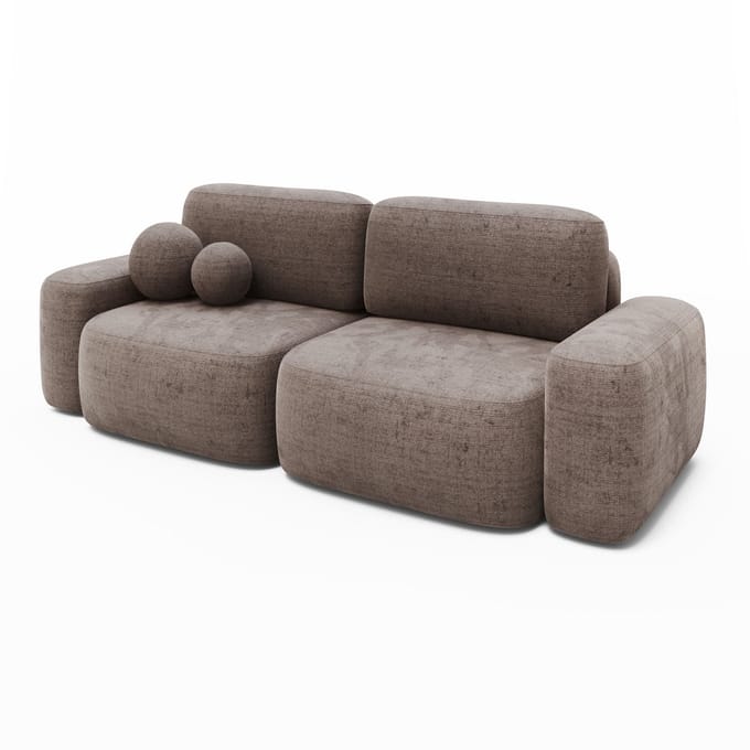 MASSIVMOEBEL24.DE 2-zitsbank grijs 100% polyester 259x107x88 cm SOFAS gemonteerd