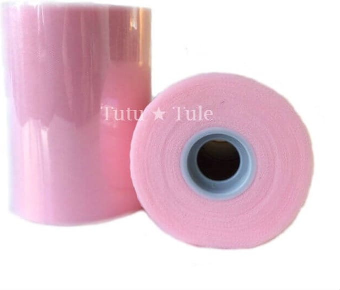 Tule rol lichtroze 91m