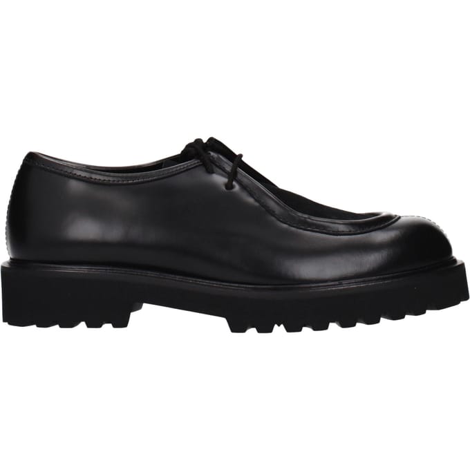 Max Mara Zwarte Leren Oxfords En Derbies