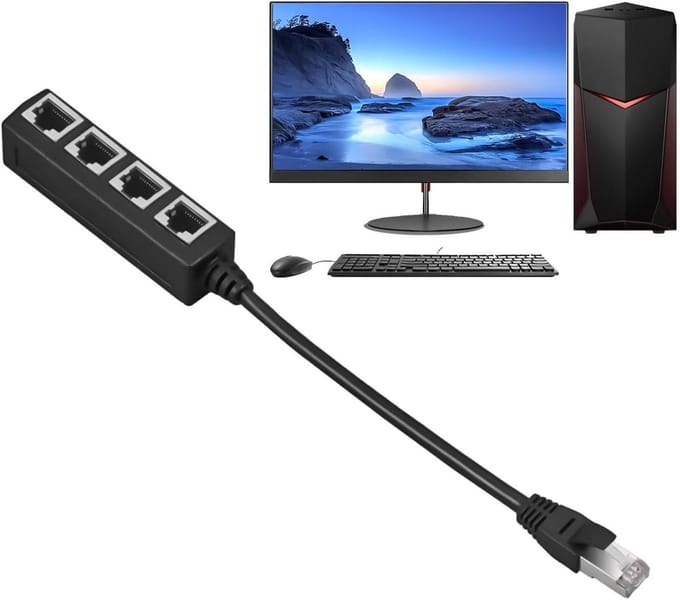 LAN Splitter Adapter - Ethernet Hub - Internet Delen - Vergulde Koperen Connector - 20 cm - Niet gespecificeerd
