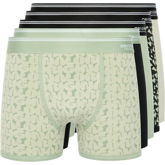 Crosshatch Heren Dringal Boxershort (Verpakking van 5) (Groen)