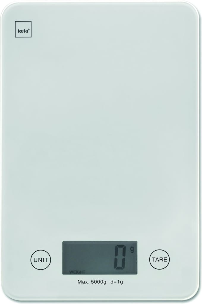 Digitale keukenweegschaal, wit - tot 5kg - Kela | Pinta