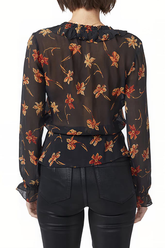 PAIGE Nathalie Blouse Black Multi Größe: S | Blusen Outlet | Damen | Schwarz