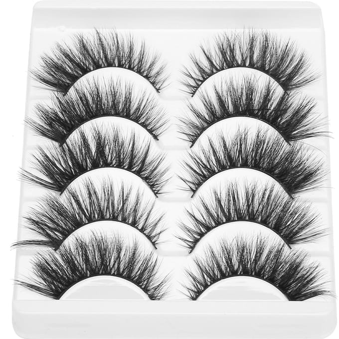 5 Paar Professionele Dikke Krullende Valse Wimper Datum Make-up Draagbare Valse Wimpers Set015 gray