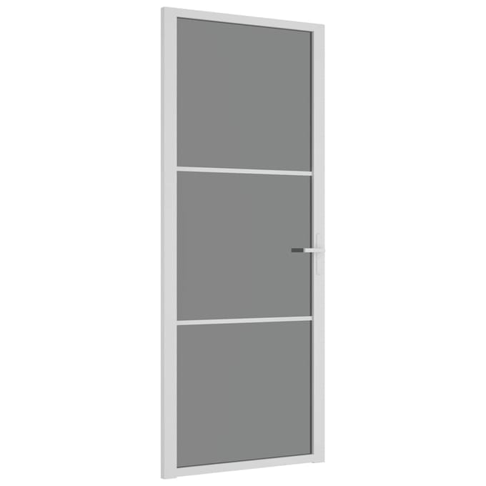 vidaXL - Binnendeur - 83x201,5 - cm - ESG-glas - en - aluminium - wit