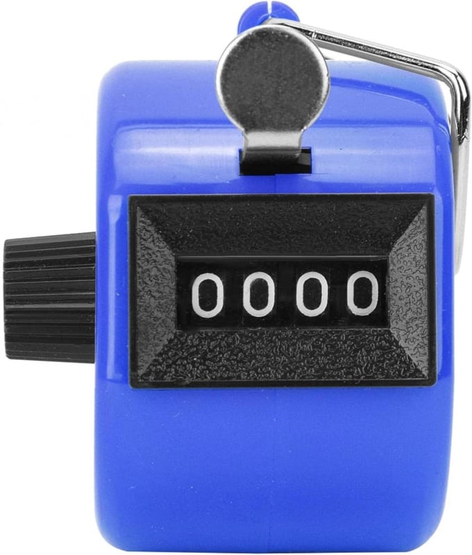 Handteller - Telapparaat - Gegevens Statistieken - 4-cijferige Reset - 0-9999 Tellingen - Blauw