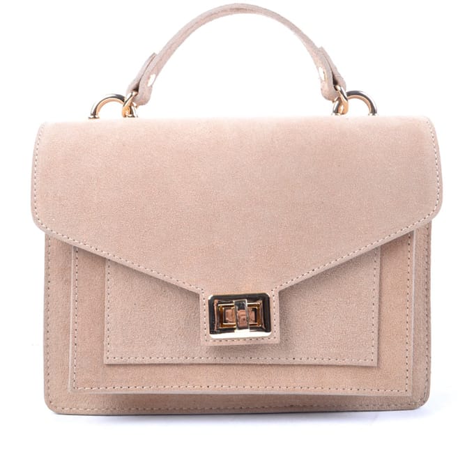 Giuliano lederen handtas Jolie - Suede - Made in Italy - Beige
