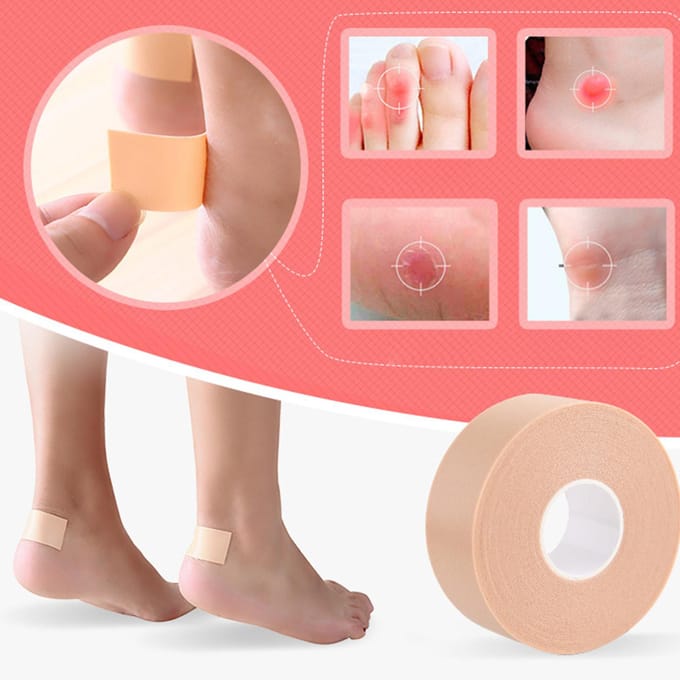 Blaarpreventietape Waterdicht Multifunctioneel Verhoogd Knipbaar Hielbeschermers Schuimvulling white