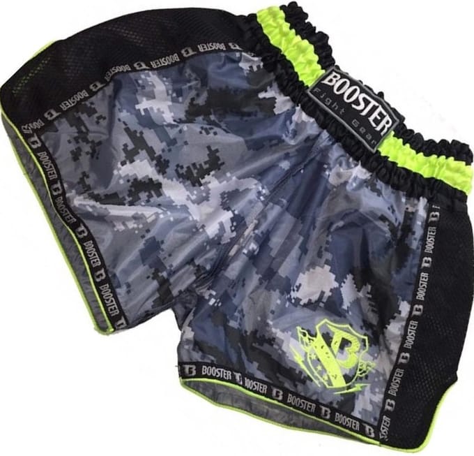 Booster Kickboks Broekjes TBT Pro 4.21 Camo Grijs Geel
