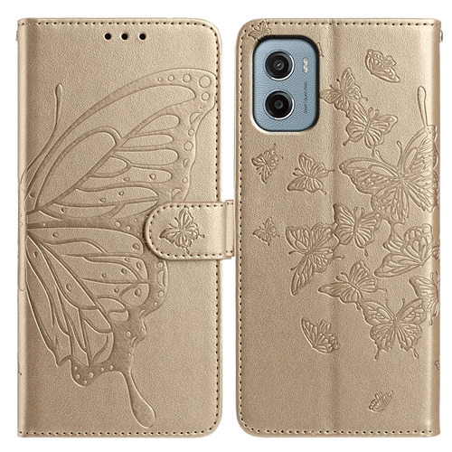 Comfycase Motorola Moto G15 (Power) Vlinders Booklet Hoesje Goud