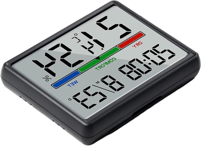 Digitale Wandklok - Elektronisch Weerstation - Thuis Gebruik - Groot LCD Scherm - 10 x 8 x 2 cm - Zwart