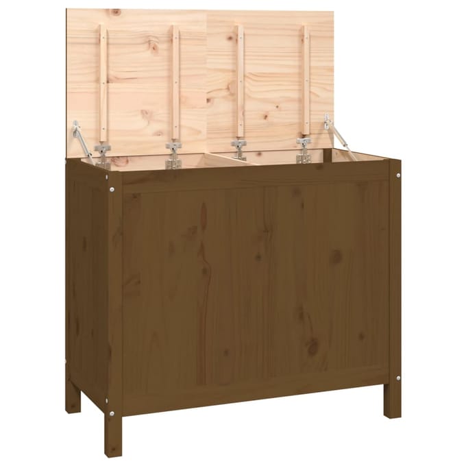 vidaXL - Wasmand - 88,5x44x76 - cm - massief - grenenhout - honingbruin