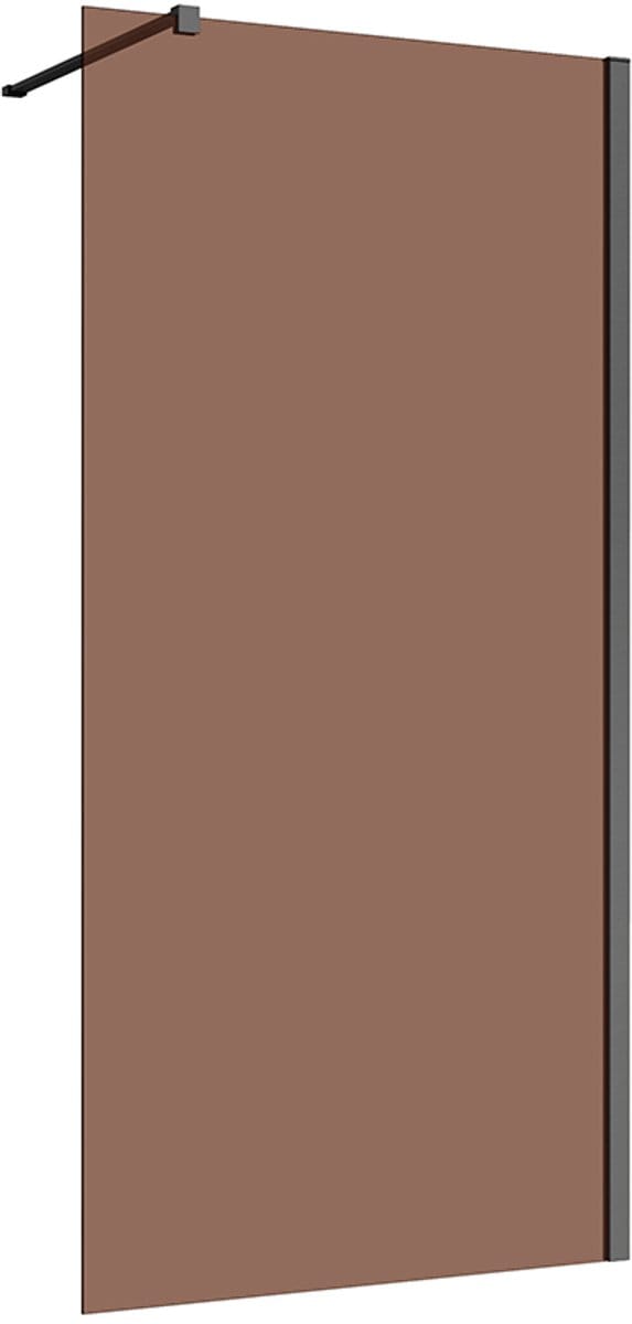 Inloopdouche 100x200 8mm Nano glas gun metal serie Silvio bronsglas