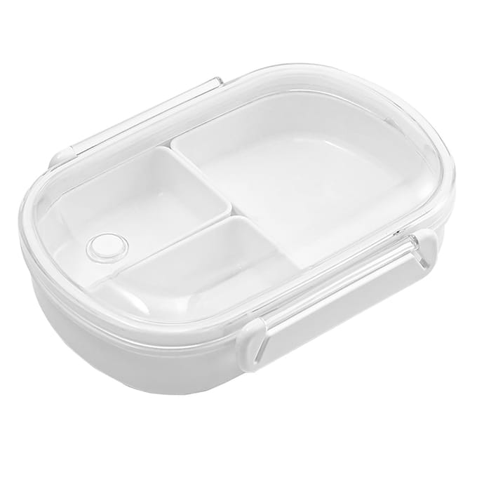 Bento Box 490ml 3 Compartimenten Lekdicht Afneembaar Stevig ABS Magnetronbestendig Kinder Lunchbox voor white