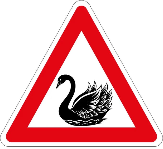 Pas op overstekende zwanen sticker | 20 cm