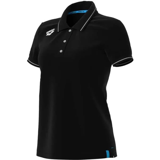 Arena Dames Poloshirt Team Solid Cotton Zwart