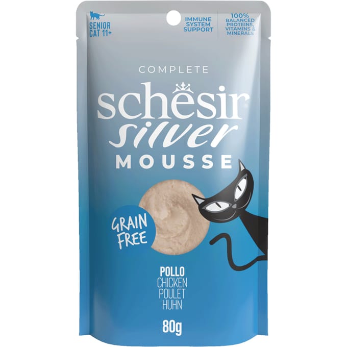 12x80g Schesir Silver Mousse Kattensnacks Kip