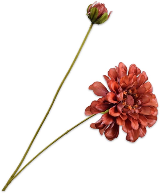 Silk-ka - Kunstbloem - zinnia - blauw - H62 cm