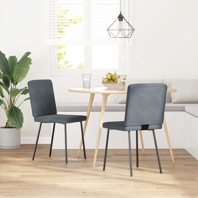 vidaXL - Eetkamerstoelen - 2 - st - fluweel - donkergrijs