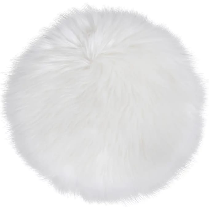 Lambskin Seat Artificial - Artificial lambskin in ivory Ø35 cm