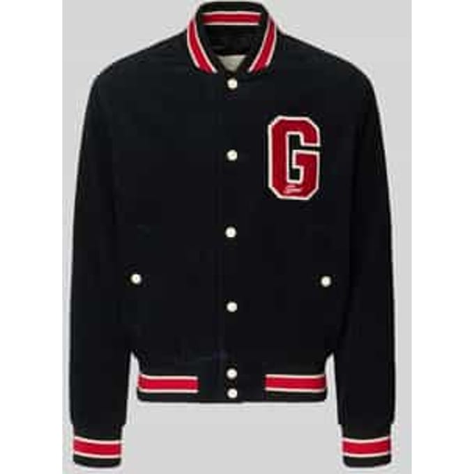 College-jack van corduroy met labeldetail