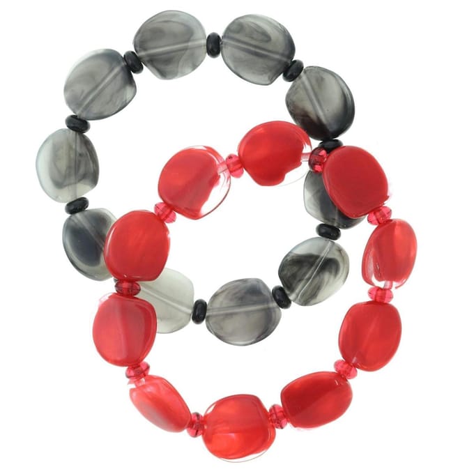 Behave Set armbanden rood antraciet 15 cm