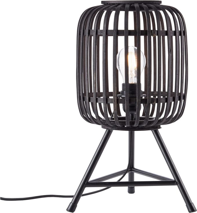 Brilliant Woodrow - Tafellamp - E27 max 1x60W - Hout/Zwart