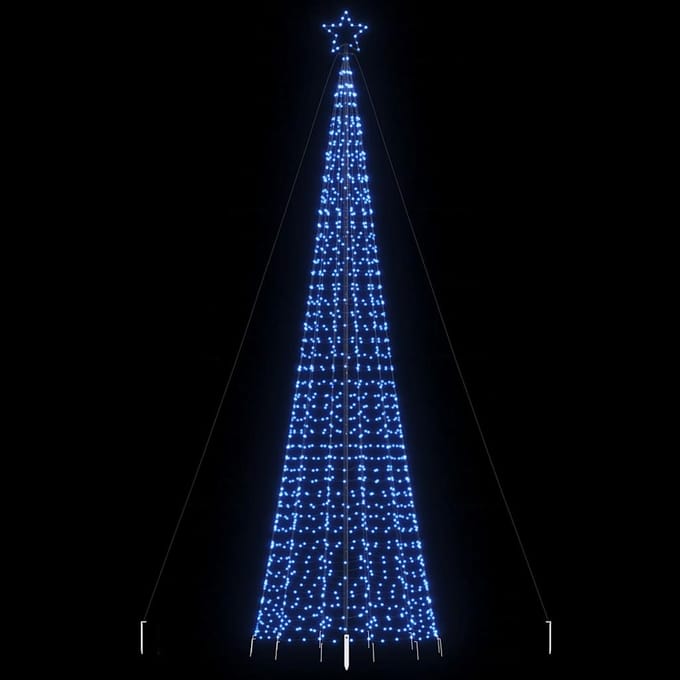 vidaXL - LED-kerstboom - met - spikes - 1534 - LEDs - 500 - cm - blauw
