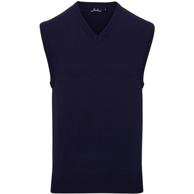 Premier Heren gebreid mouwloos sweatvest (Marine)