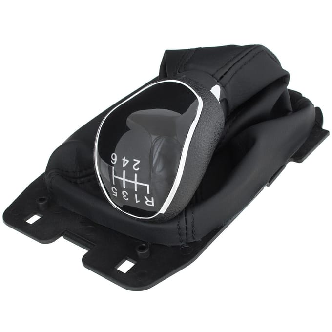 MODECAR EcoSport Serie - Versnellingspookknop - Zwart - Chromen Ring - 6 Versnellingen