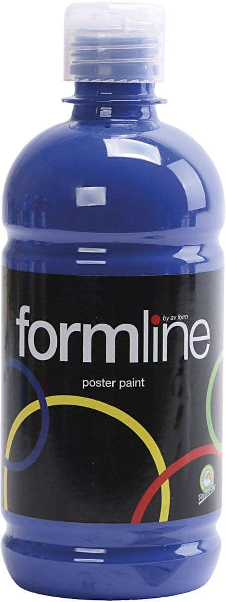 Tempera Verf Mat, donkerblauw, 500 ml/ 1 fles