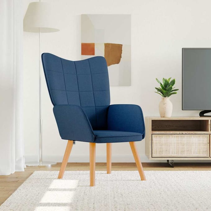 vidaXL - Relaxstoel - stof - blauw