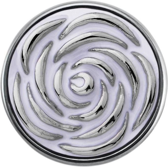 Quiges - Dames Click Button Drukknoop 18mm Bloem Roos Wit - EBCM335