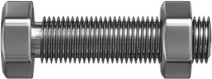 Zeskantbout met moer M6x25 per 75 gegalvaniseerd