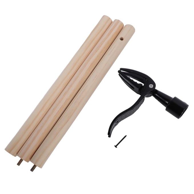 Onkruidverwijderaar Afneembare Tuinieren Onkruidtrekker met 3 Houten Sectiepalen voor Gazon en Tuin beige